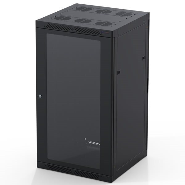 Serveur rack 19" 22U 0.6m P.verre trempé - r4066-22ukh