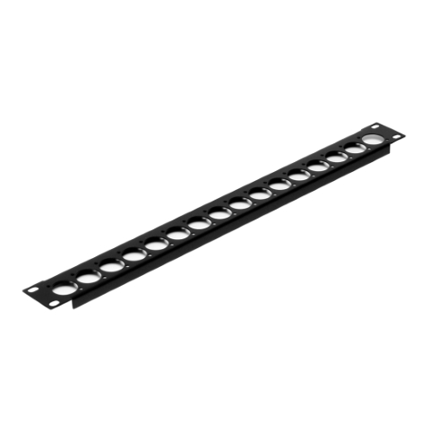 Plaque acier 1U 19" 16 x XLR D