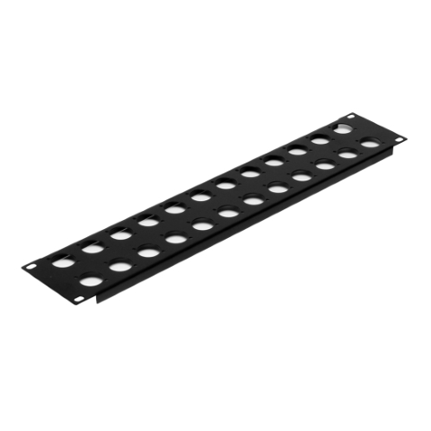 Plaque acier 2U 19" 24 x XLR D
