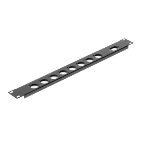 Plaque acier 1U 19" 8x XLR D + 1 IECC
