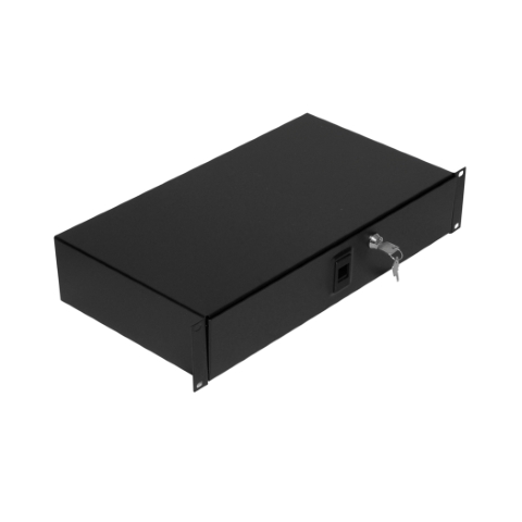Boitier acier 2U 19" + clé fond 228mm